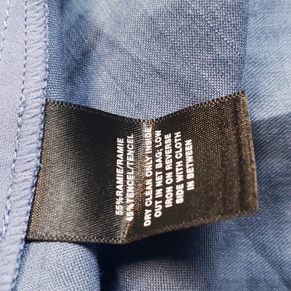 CT731a Lafayette 148 Blue Short Sleeve Lightweight Ladies Shirt XL - Picture 6 of 7